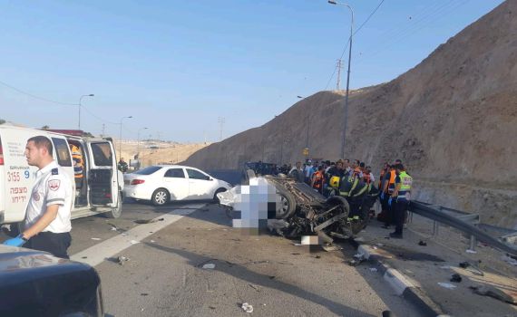 שני הרוגים בתאונת דרכים קשה ליד מצפה יריחו