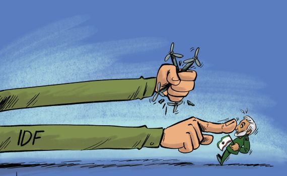 קריקטורה: ישראל תוקפת מטרות איראניות בסוריה