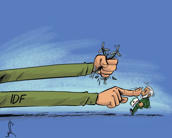 קריקטורה: ישראל תוקפת מטרות איראניות בסוריה