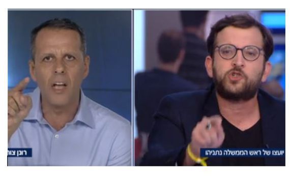 צפו: עימות סוער בין יועצו של נתניהו ליועץ של גנץ