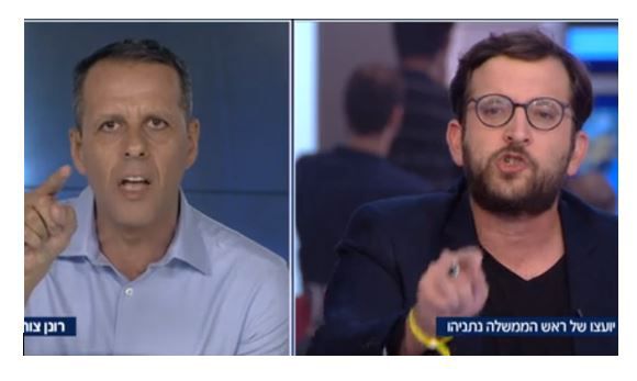 צפו: עימות סוער בין יועצו של נתניהו ליועץ של גנץ