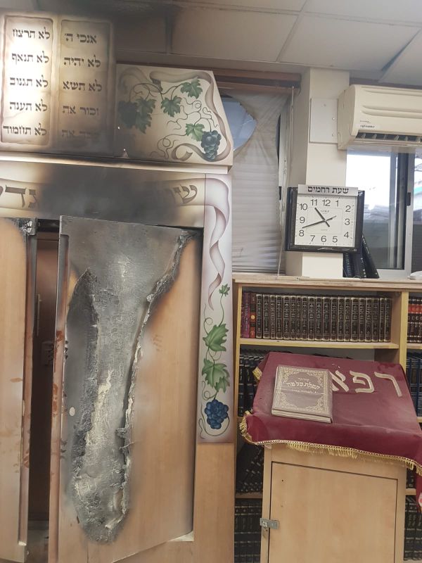 נעצר חשוד בהצתת בית הכנסת בבי"ח בילינסון