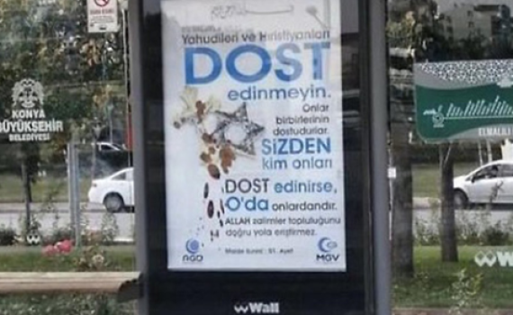 שלטים נתלו בטורקיה: "להחרים יהודים ונוצרים"