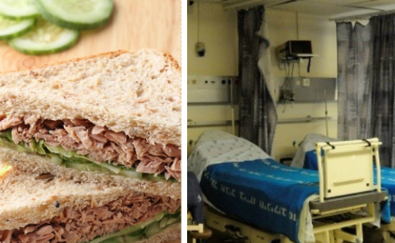 אכל כריך טונה בתל אביב ופונה לבית החולים