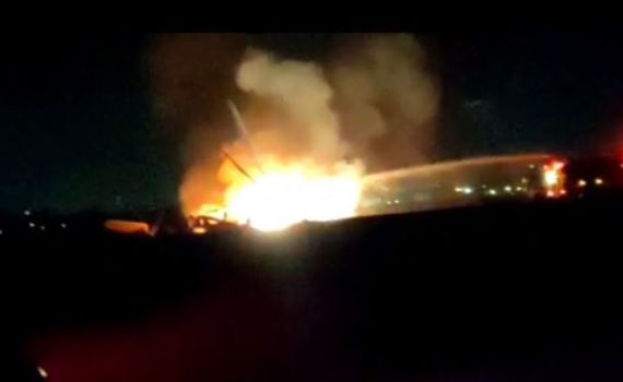 מסוק יסעור נחת נחיתת חירום ועלה באש; צפו בתיעוד