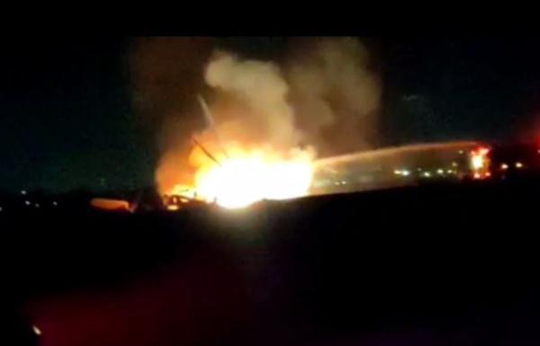 מסוק יסעור נחת נחיתת חירום ועלה באש; צפו בתיעוד