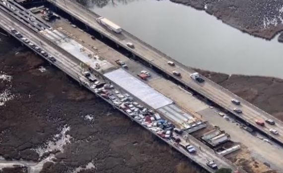 תאונת ענק בארה"ב: 69 כלי רכב התנגשו אחד בשני
