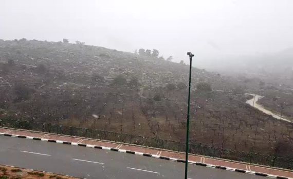 צפו: שלג קל בירושלים; שלג של ממש ביהודה ושומרון