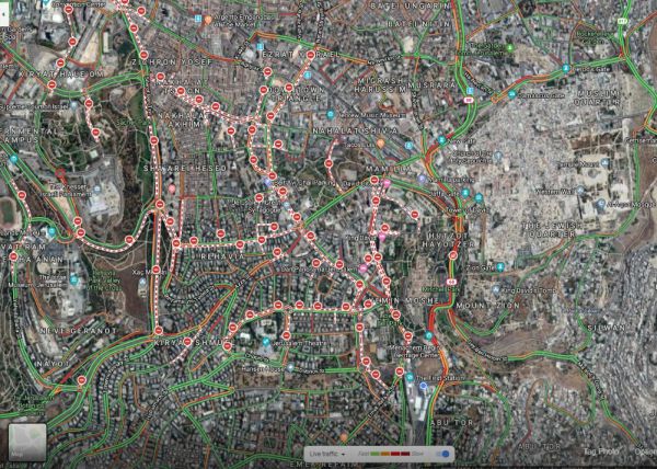 גוגל מציגה: אלו כל הכבישים שנסגרים בירושלים