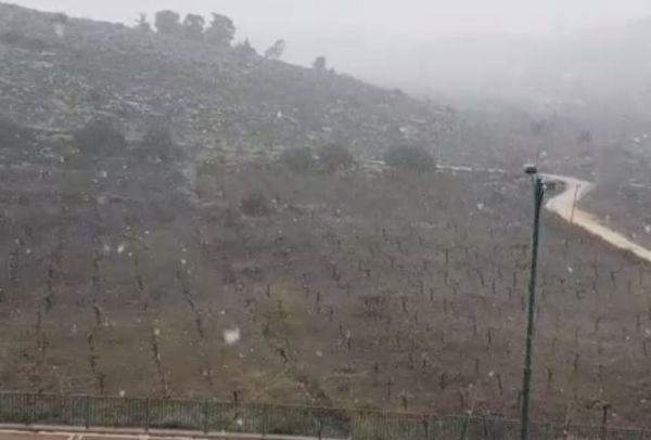 שלג יורד בהר חברון; מוסדות החינוך טרם נפתחו. צפו