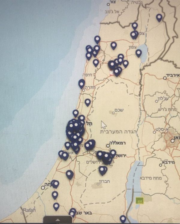 הזוי: במפת הקורונה של משרד הבריאות – יו"ש בחוץ