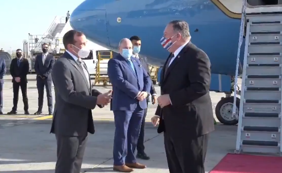 מזכיר המדינה האמריקאי מייק פומפאו נחת בישראל