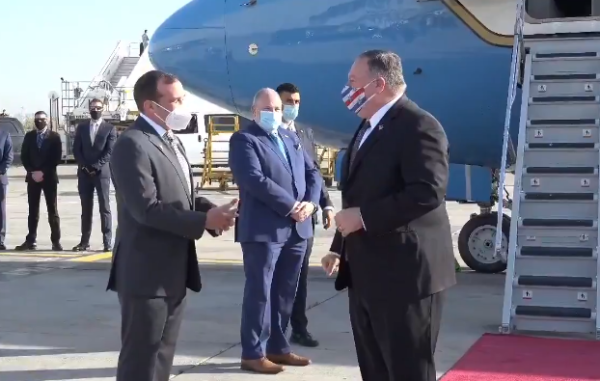 מזכיר המדינה האמריקאי מייק פומפאו נחת בישראל