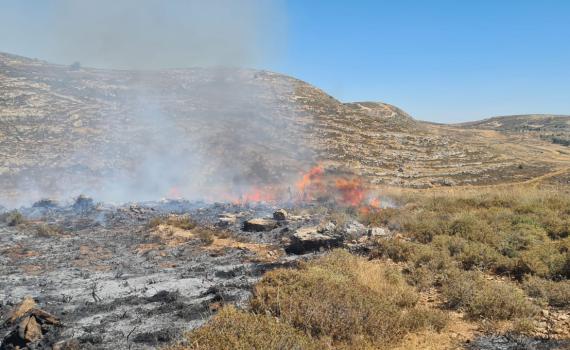 שריפה פרצה בבסיס סמוך ליישוב שילה