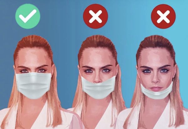 קארה דלווין מדגימה שימוש נכון במסכה