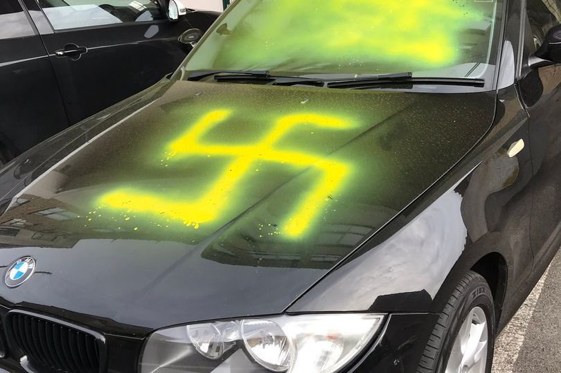 ביום כיפור: צלב קרס רוסס על רכבו של תושב בריטניה