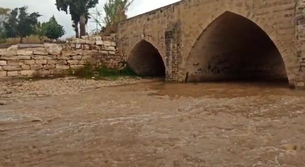 צפו: זרימה חזקה בנחל לכיש באזור גשר עד הלום