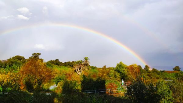 מרהיב: קשת מלאה כפולה מעל שמורת עין אפק