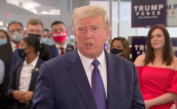 טראמפ במטה הקמפיין: "בטוח שיהיה לילה מוצלח"