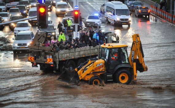 שוב הצפות בנהריה: כל הכניסות לעיר נסגרו