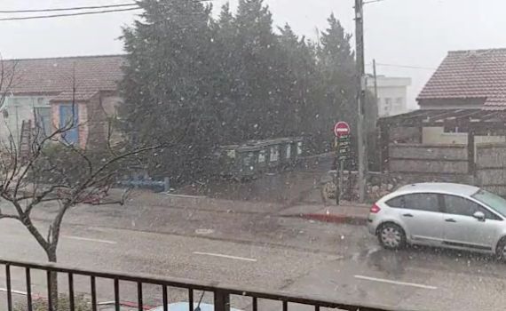 התחלנו: שלג החל לרדת בהר ברכה בשומרון. צפו