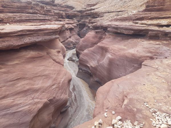מרהיב: צפו בזרימה בקניון האדום בהרי אילת