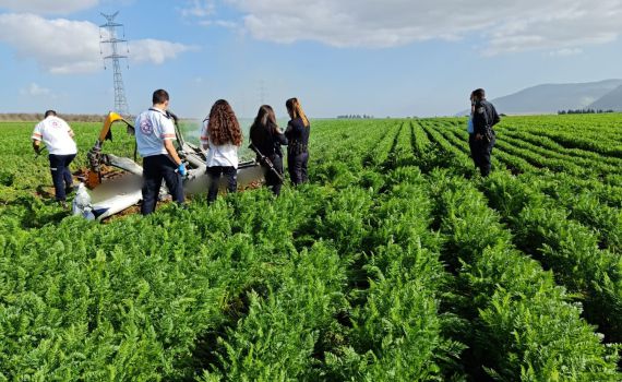 שני הרוגים בהתרסקות מטוס בצפון