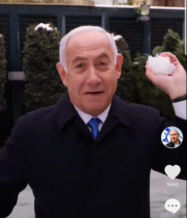 משעשע: נתניהו בטיקטוק מהשלג בירושלים. צפו