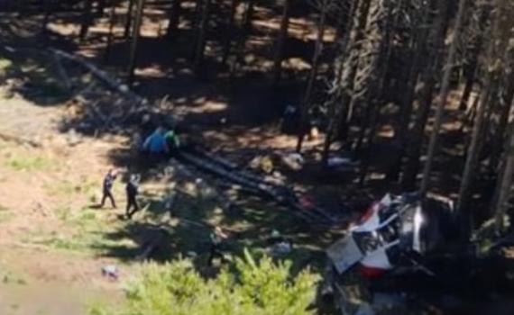 אסון באיטליה: רכבל התרסק בהרי האלפים, 12 נהרגו