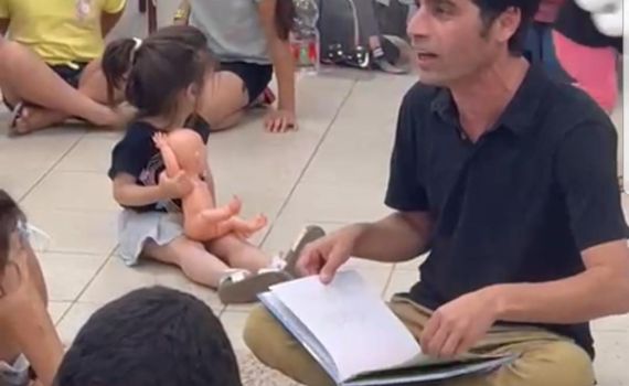 צפו: אביב גפן ירד לשמח את ילדי הדרום במקלטים