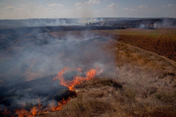 20 שריפות בעוטף עזה כתוצאה מטרור הבלונים