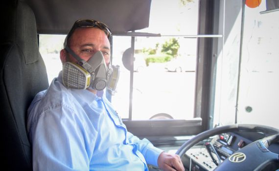 תוגבר אכיפת המסכות בתחבורה הציבורית