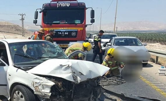תאונה קשה בבקעת הירדן: 5 פצועים, בהם אחד קשה