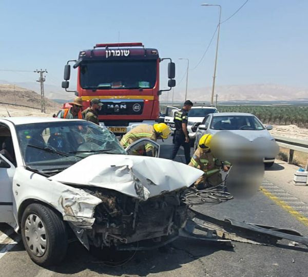 תאונה קשה בבקעת הירדן: 5 פצועים, בהם אחד קשה