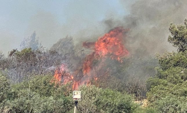  שריפת ענק מאיימת על היישוב בית אל. צפו בתיעוד