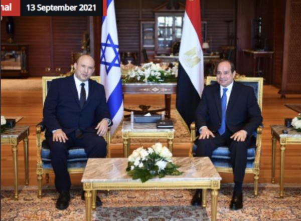 תמונות ראשונות מהפגישה של א-סיסי ובנט