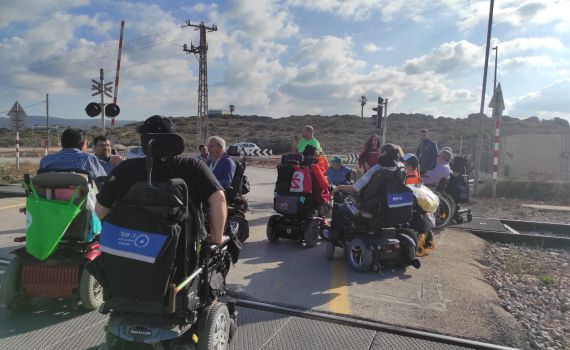 מחאת הנכים: הרכבת שוב נחסמת