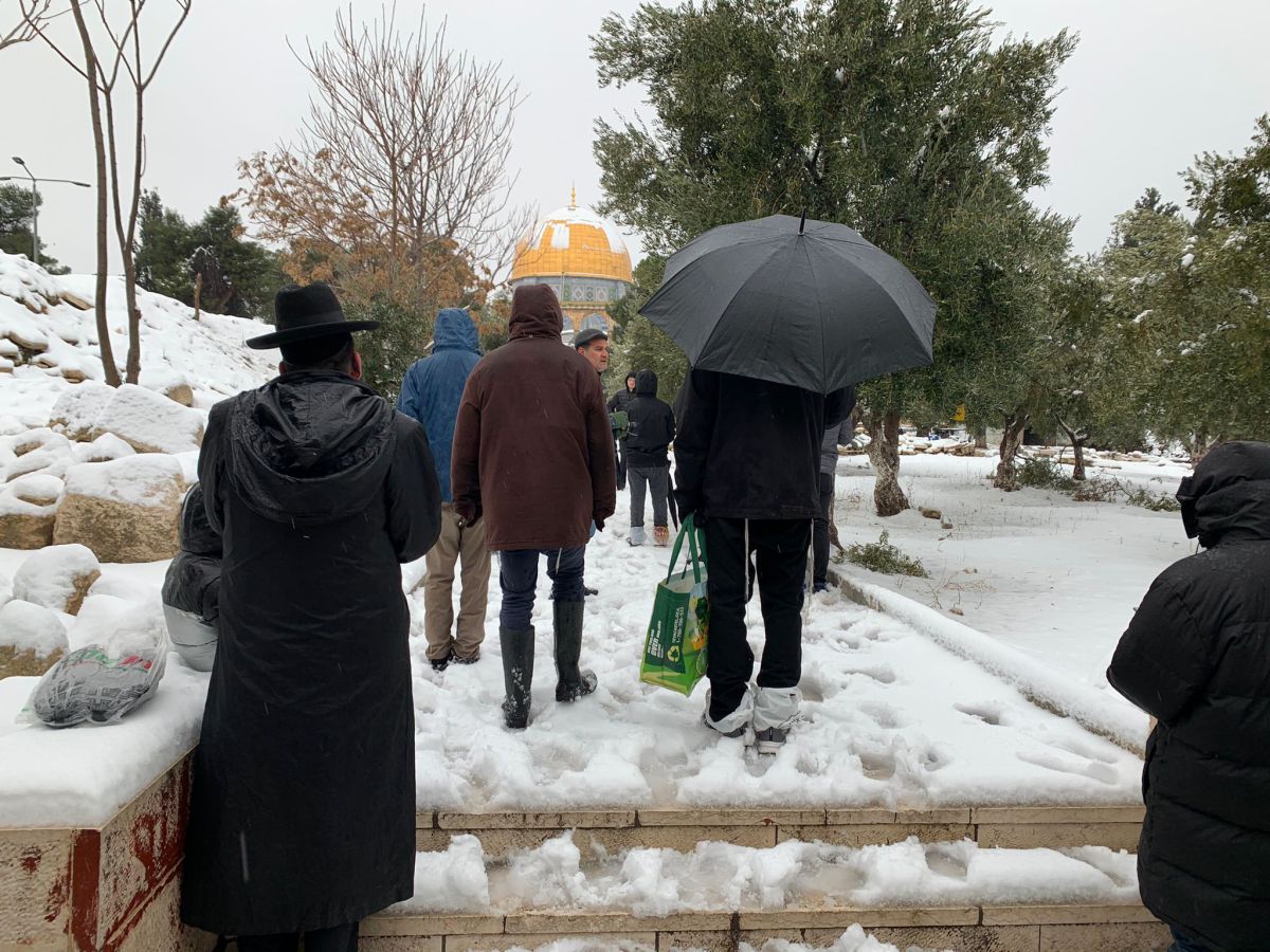 גם בשלג: תפילת שחרית וברכת כהנים בהר הבית