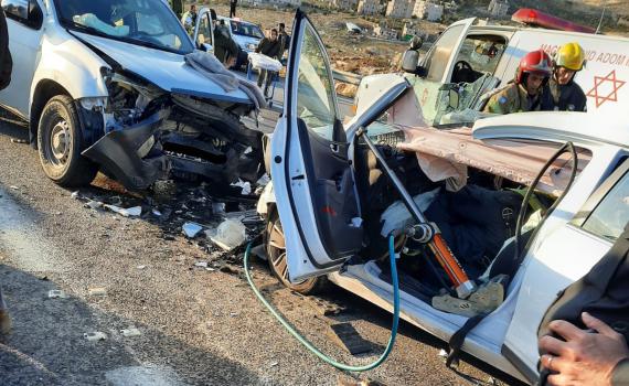 תאונה קשה בגוש עציון: 8 פצועים ולכודה שחולצה