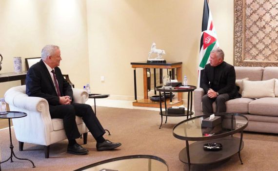 אחרי אבו מאזן: גנץ נפגש עם מלך ירדן