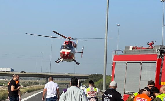 כביש 6: נהג רכב נפצע קשה בתאונה סמוך למחלף שורק
