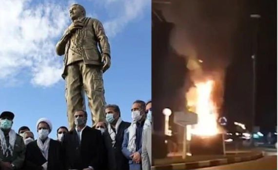 חריג: פסל של סולימאני הוצת | צפו בתיעוד