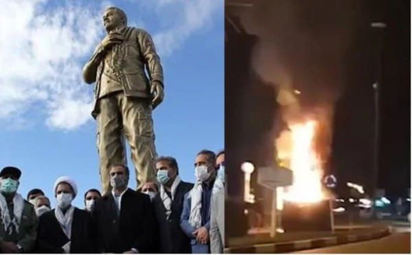 חריג: פסל של סולימאני הוצת | צפו בתיעוד