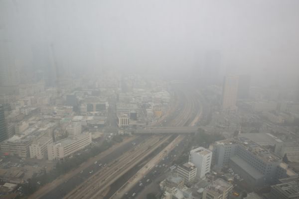 בדרום, בירושלים ובשומרון: אזהרה מזיהום אוויר חריג