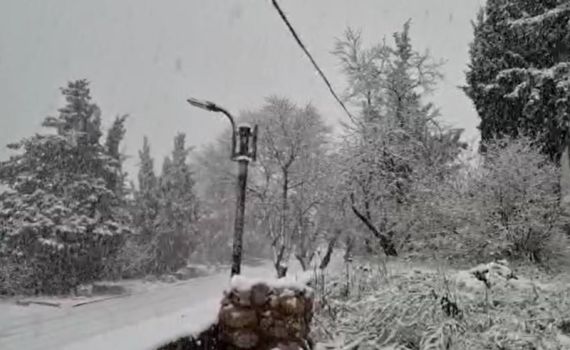 שלג כבד החל לרדת בצפון. צפו בתיעוד