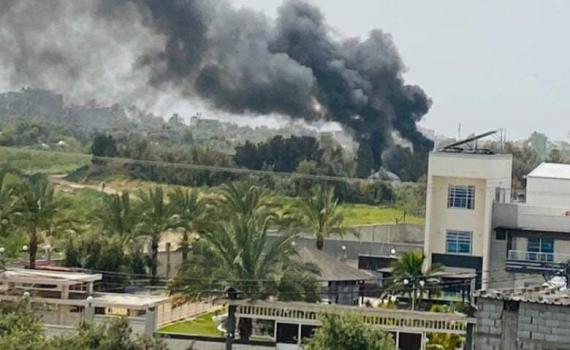 לאחר שיגור כושל: שריפה בבסיס הג'יאהד האיסלאמי