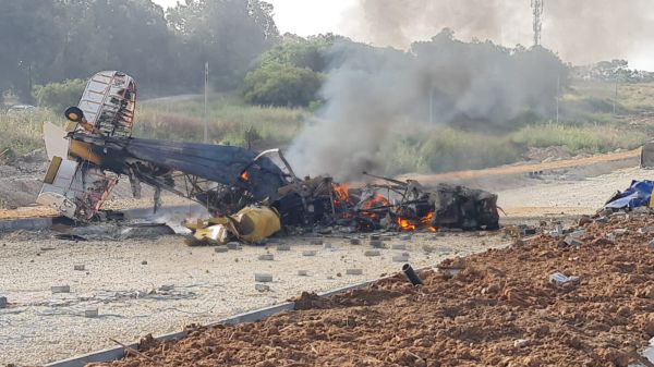 מטוס קל התרסק סמוך לשדרות; הטייס נפצע קל