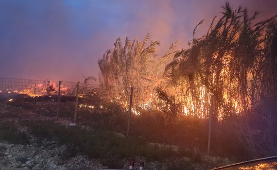 שריפות ענק משתוללות בגולן ובקרית שמונה