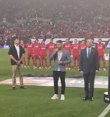 כבוד: הראל מויאל הופיע בגמר גביע המדינה בכדורגל