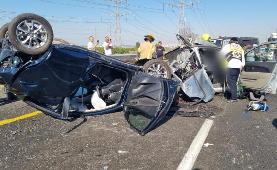 7 פצועים בתאונת דרכים קשה בכביש חוצה שומרון